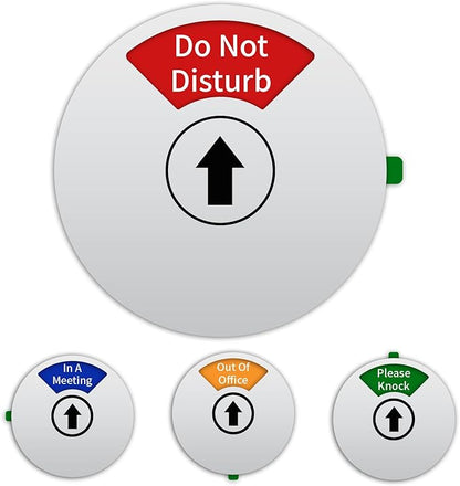 Office Door Sign, Do Not Disturb/Out of Office/In a Meeting/Please Knock, Rotating Door Privacy Sign-6 Inch, Silver