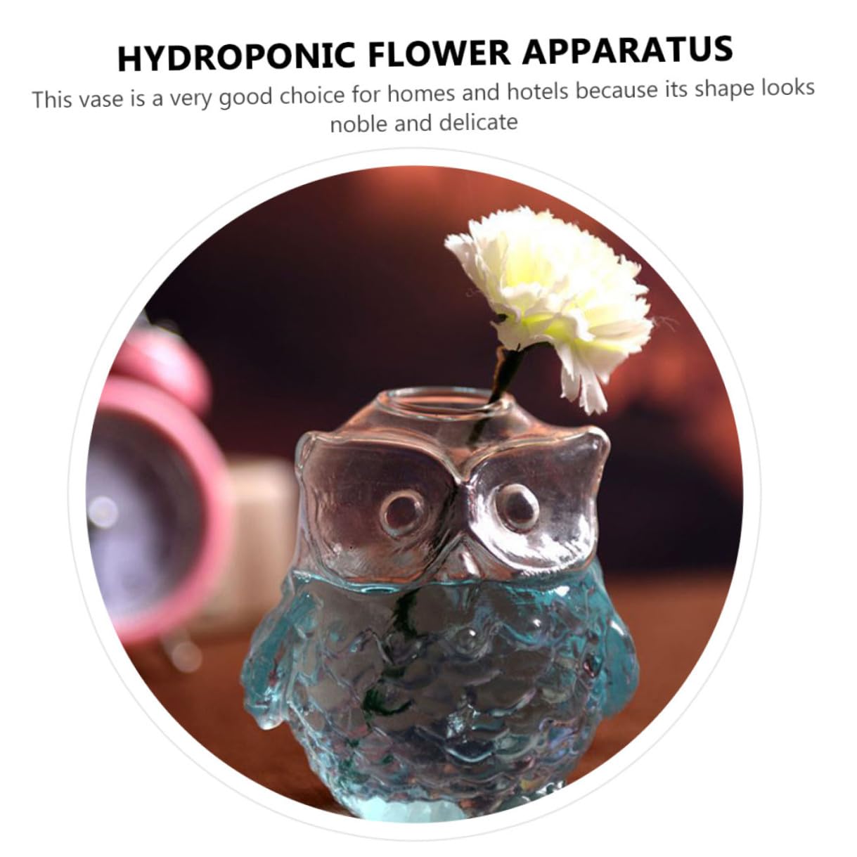 Alasum Owl Shaped Hydroponic Glass Vase 2pcs 9x7.5x8.5cm Table Glass Flower Vase for Home Office Decorative Plant Terrarium