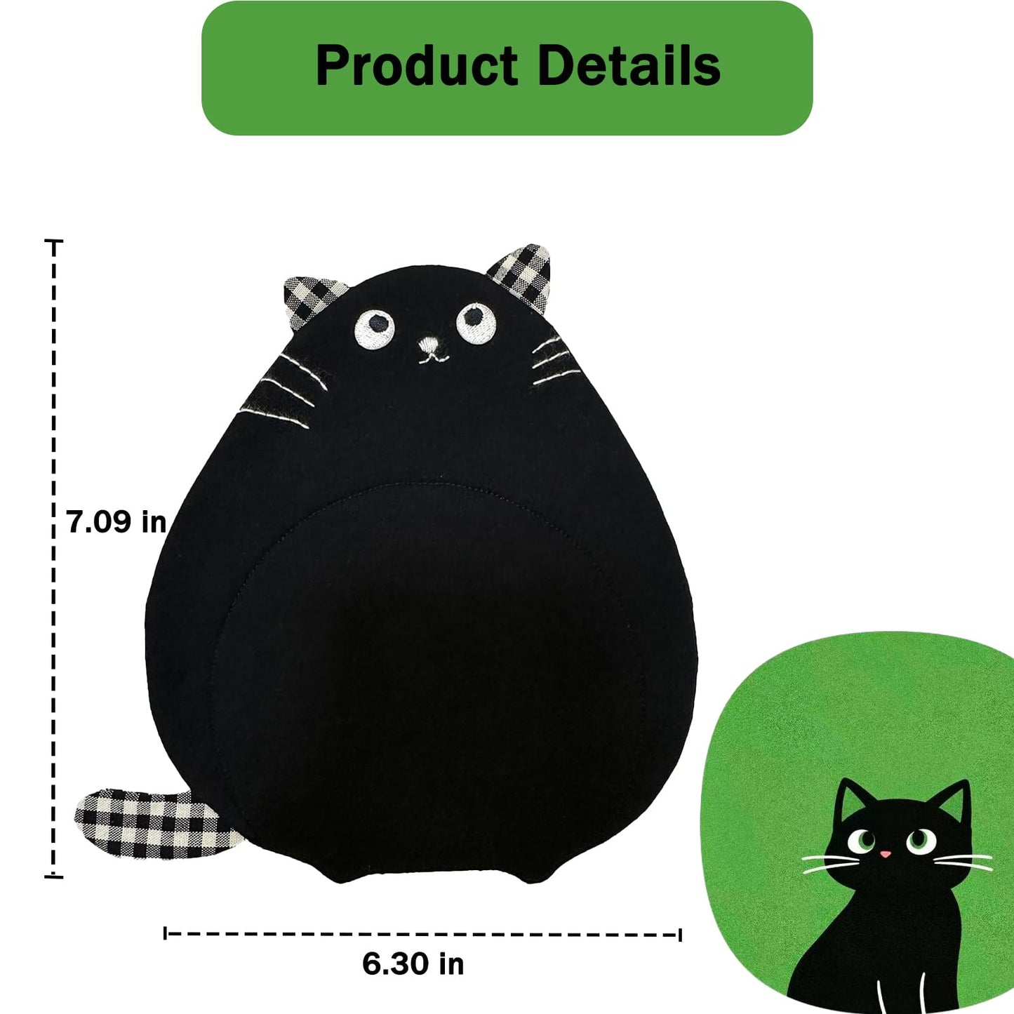 Chvioz 2 PCS Cat Coasters Cute Cat-Shaped Cotton Fabric Coffee Coaster Drink Coasters for Table Protection Home Decor Gifts for Cat Lovers
