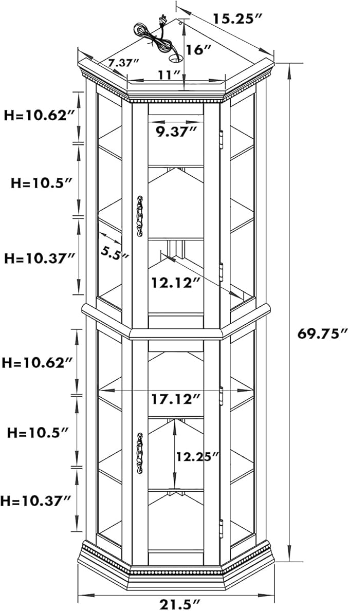 Glass Corner Display Cabinet