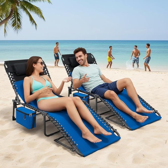 Outdoor Chaise Lounge Chair, Folding Tanning Chair