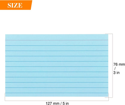 Tamaki Colored Index Cards 3 X 5, Flash Cards Ruled Note Cards for School, 200 Count, Home and Office Flash Cards for studying