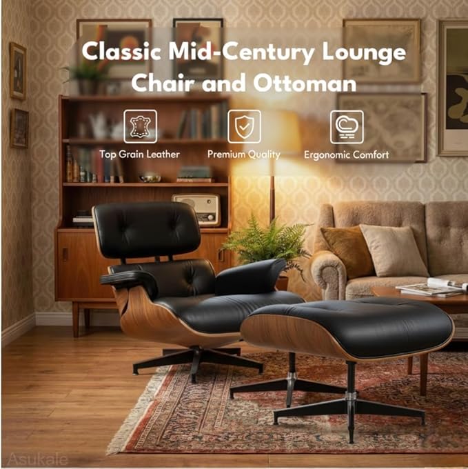 Top Grain Leather, Mid Century Chaise Lounge Chair Indoor, Chair