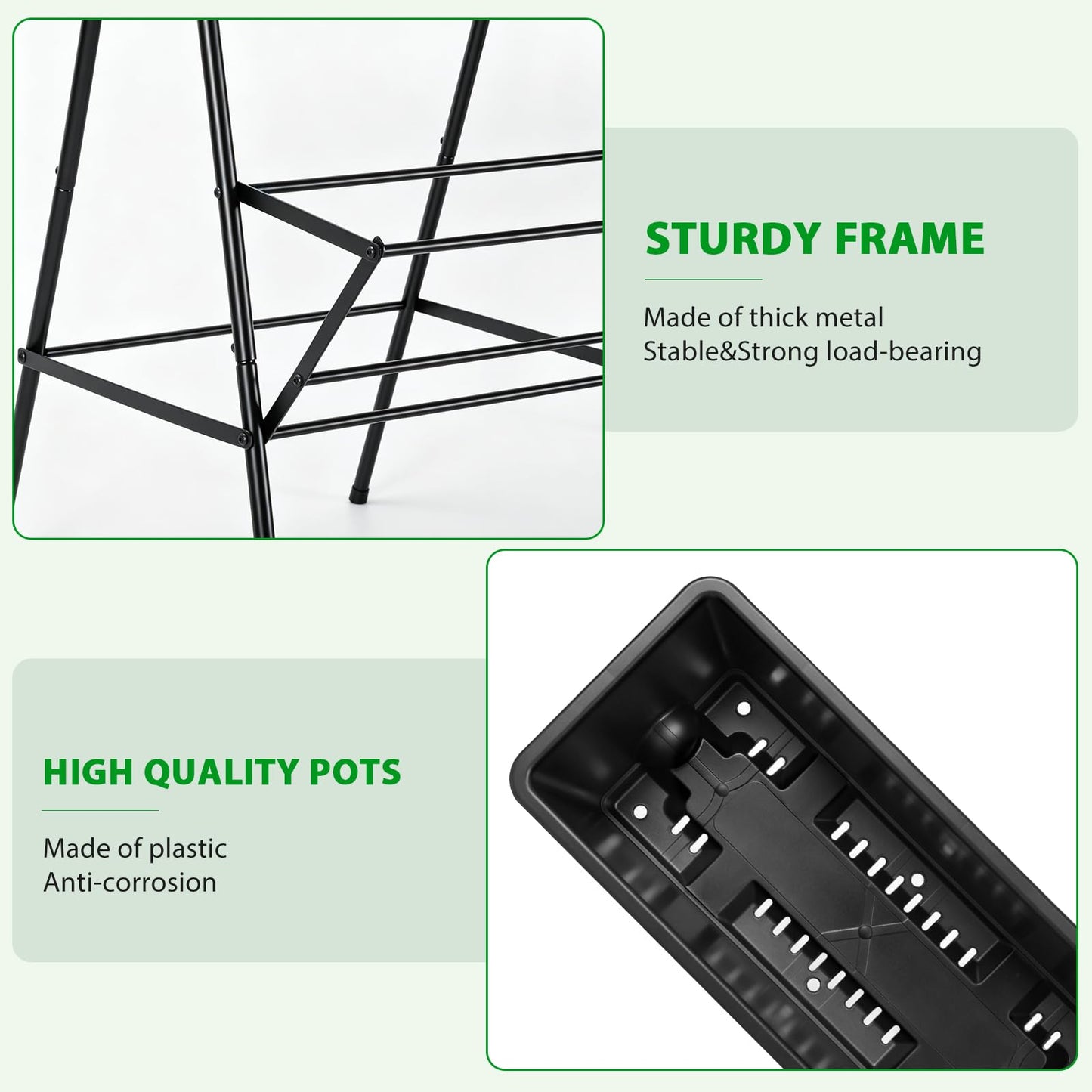 YAHKBTEN Raised Garden Bed Tiered Vertical Garden Planters Outdoor 7 Planter Boxes with Legs Indoor Elevated Herbs Flowers Vegetables Garden Box for Backyard Patio Balcony, Black