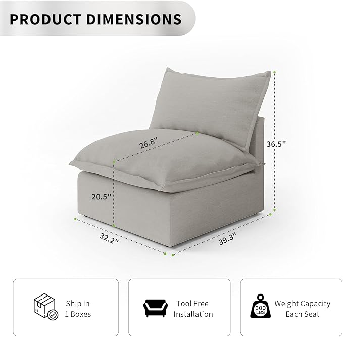 Cloud Sectional Couches, Down Filled Sofa