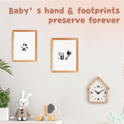 Inkless Baby Hand and Footprint Kit,Clean-Touch Ink Pad Kit,Safe No Mess Printing Infant Hand Foot Stamp,4 Pack Newborn Inkless Print Pads Best Keepsake or Gifts for Family