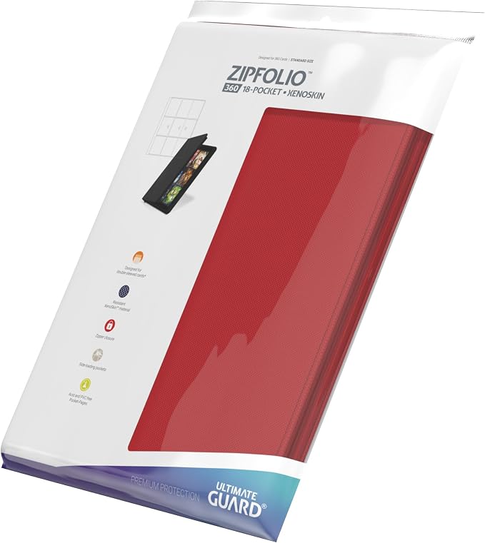 Ultimate Guard Zipfolio 360 – 18 Pocket Xenoskin Red