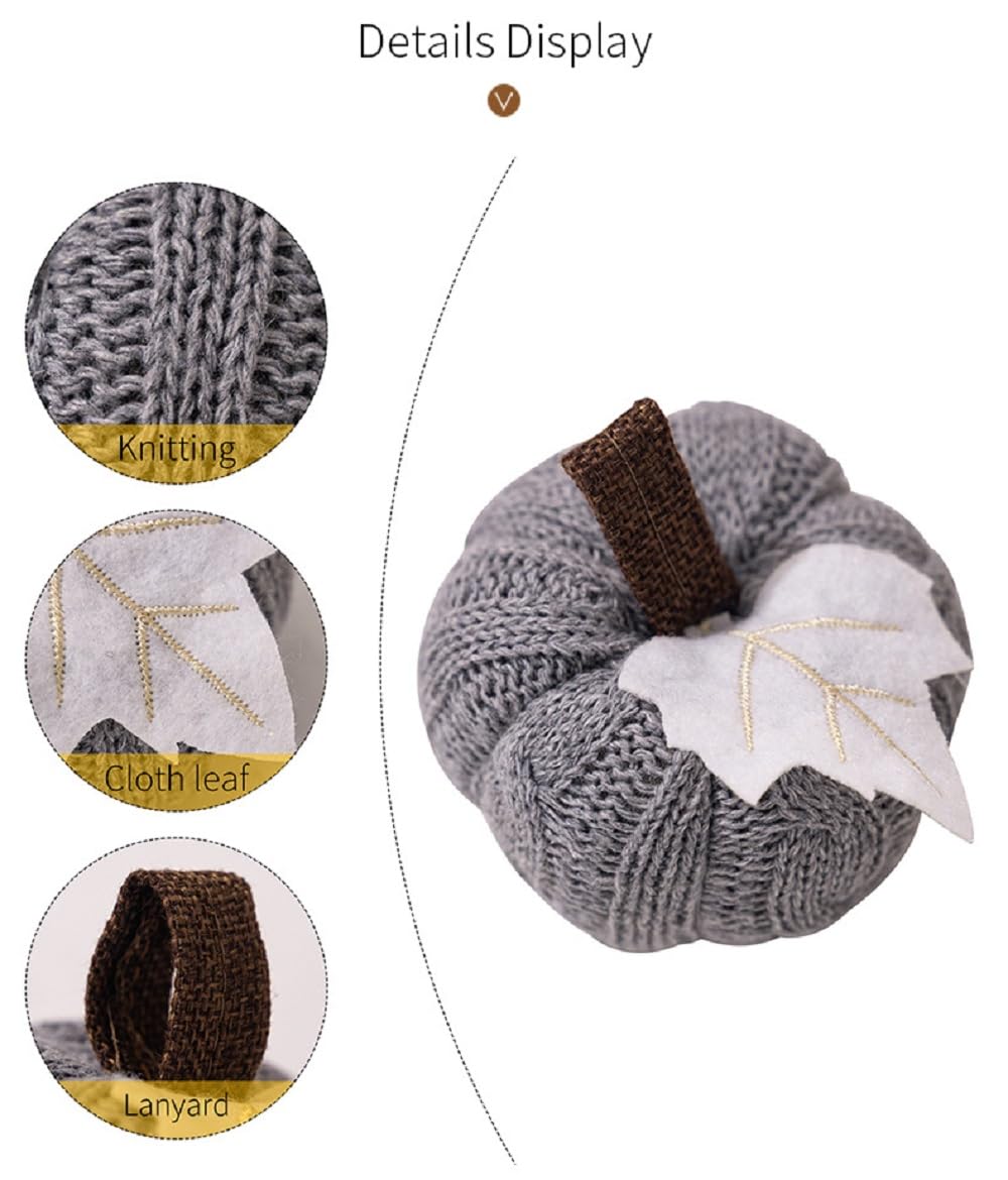 Set of 6 Small Crochet Pumpkins – Rustic Fall Decor for Cozy Autumn, Thanksgiving, and Halloween – Perfect for Farmhouse, Table, and Kitchen Decoration