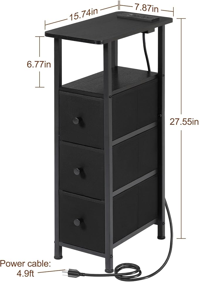 LOAKEKEL Narrow End Table Living Room