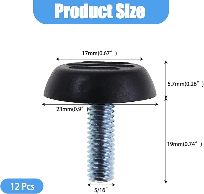 5/16-18 UNC Thread Adjustable Furniture Levelers Table Feet Screw in Threaded