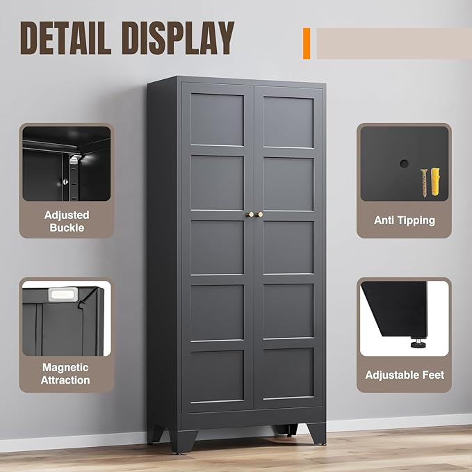 Yizosh Metal Pantry Cabinet,