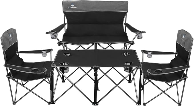 Camping Chair Set of 3, Outdoor Folding Camping Chairs