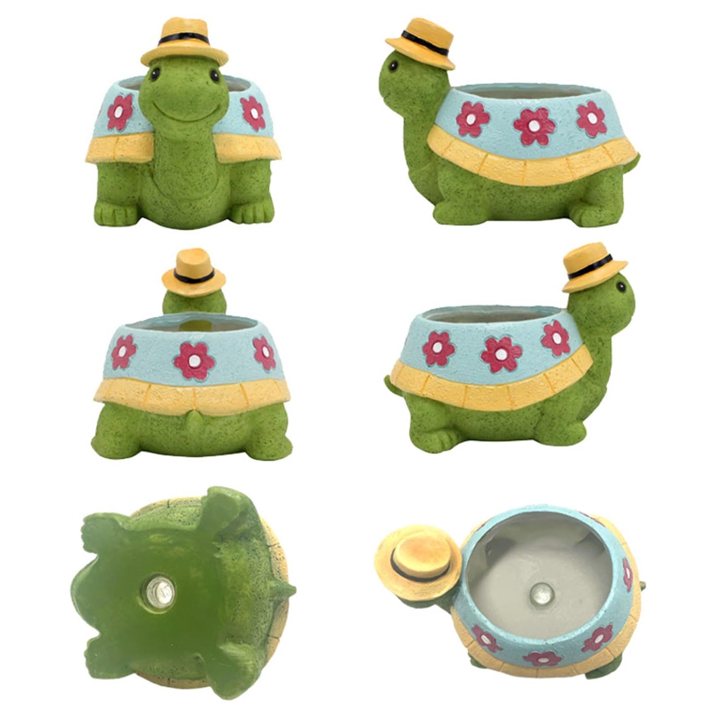 EOBTAIN Cute Turtle Planter for Indoor Plants Green Animal Garden Succulent Pots Unique Resin Cactus Pot with Drainage Hole Plant Containers Flowerpot for Home Office Desktop Decor Gifts for Women