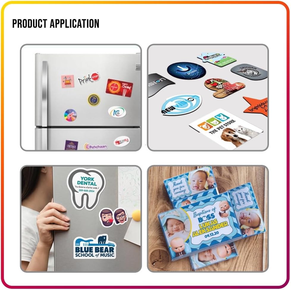 Magnetic Sheets with Adhesive Backing for Crafts, DIY 12 Pack. Strong Craft Magnets 4" x 6" to Make Flexible Magnet Self Sticky Tapes, Strips, Squares, Sheet for School Classroom Board, Fridge, Photos