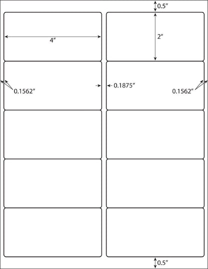 10 Up - Address Labels - 2" x 4" - 10000 Labels