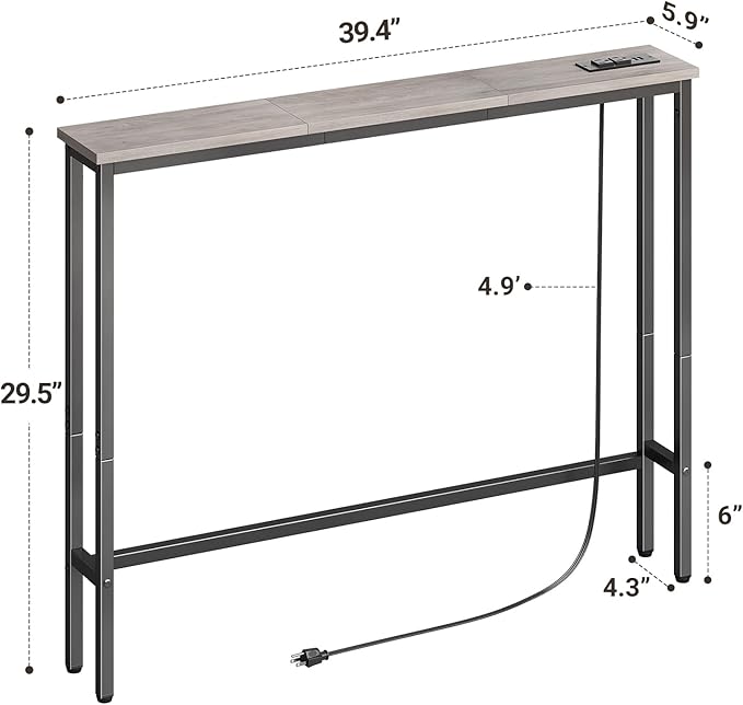 ELYKEN 5.9" Narrow Console Sofa Table