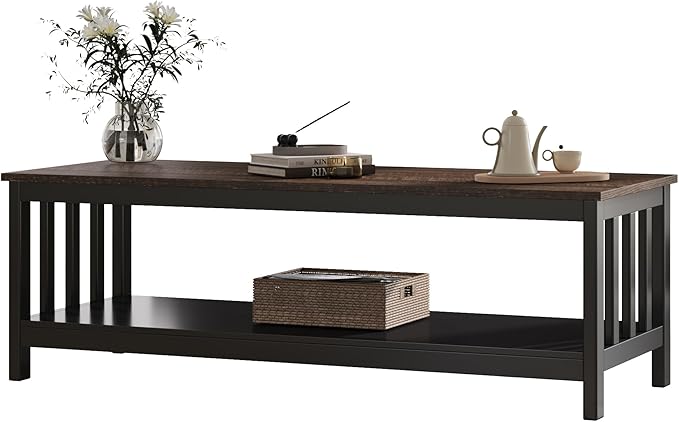 ChooChoo Mission Coffee Table, Wood Living Room Table