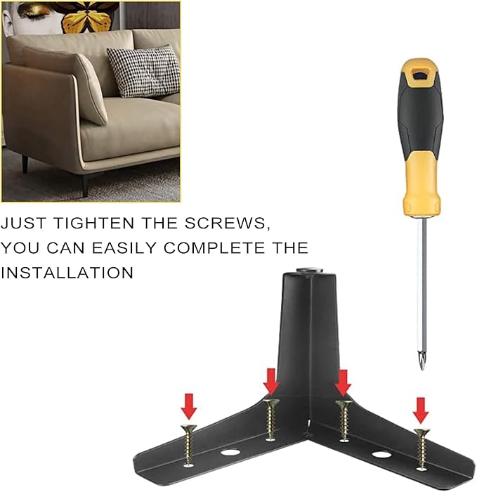 AODIOU Furniture Legs Metal Feet: Cabinet Legs 4 Inch Triangle Feet Replacement