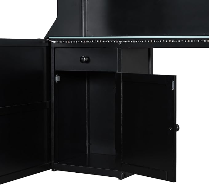 Modern Gaming Loft Bed with Built-in Desk, LED Lighting & Charging Hub –Twin