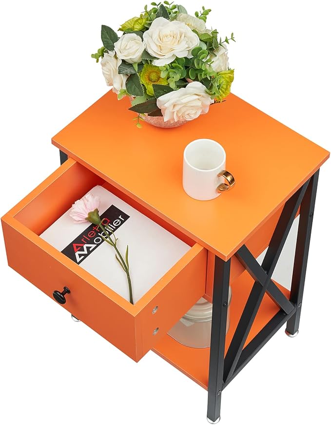 VECELO Nightstands Set of 2, Modern Bedside End Tables, Night Stands