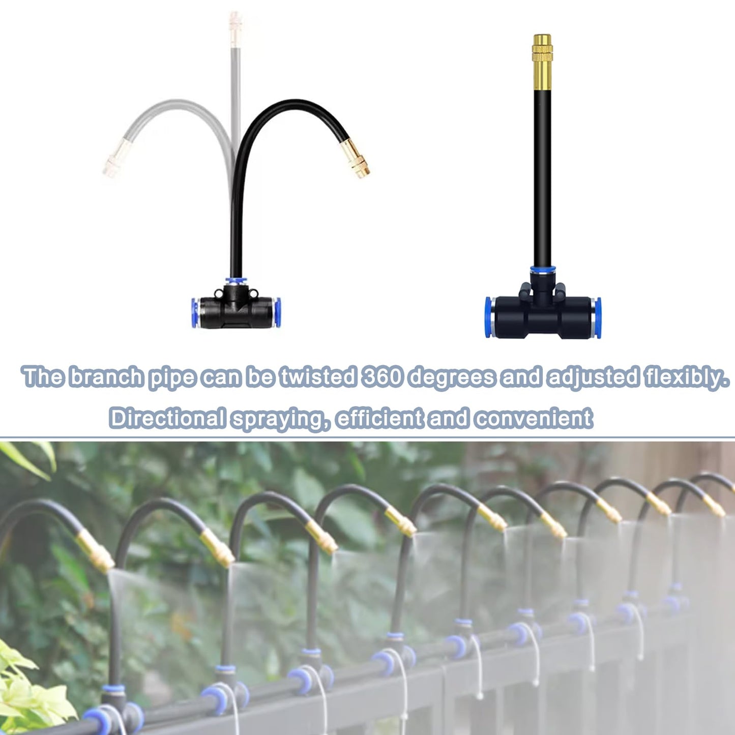 49.21Ft Drip Irrigation Kit Automatic Drip Irrigation System, 360° Bendable Garden Irrigation System, 5/16 inch Garden Watering System Adjustable Bendable Nozzle Copper Sprayer System for Garden