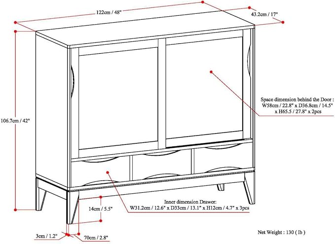 SIMPLIHOME Harper Medium Storage Cabinet
