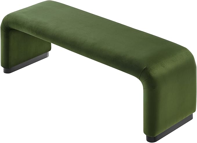 Modway EEI-6734-BLK-MOS Koda Performance Velvet Waterfall Long Bench