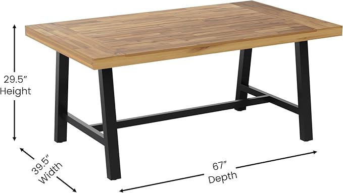 Flash Furniture Rafe Commercial Grade Acacia Wood Dining Table