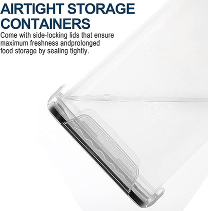 M MCIRCO Extra Large 7qt / 6.5L/220oz Tall Food Storage Containers, WIDE & DEEP, 4-Piece Plastic Airtight Kitchen Pantry Storage Containers for Flour, Sugar,20 Labels