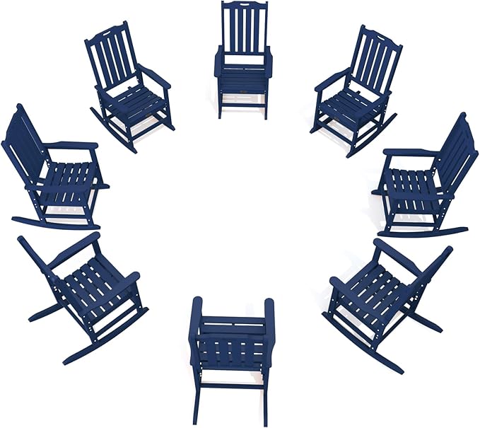 THOEOE Oversized Rocking Chair Set of 8, Outdoor Rocking Chair