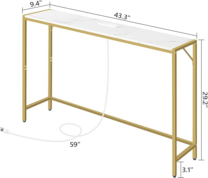 MAHANCRIS Console Table, Narrow Sofa Table, 43.3” Entrance Table