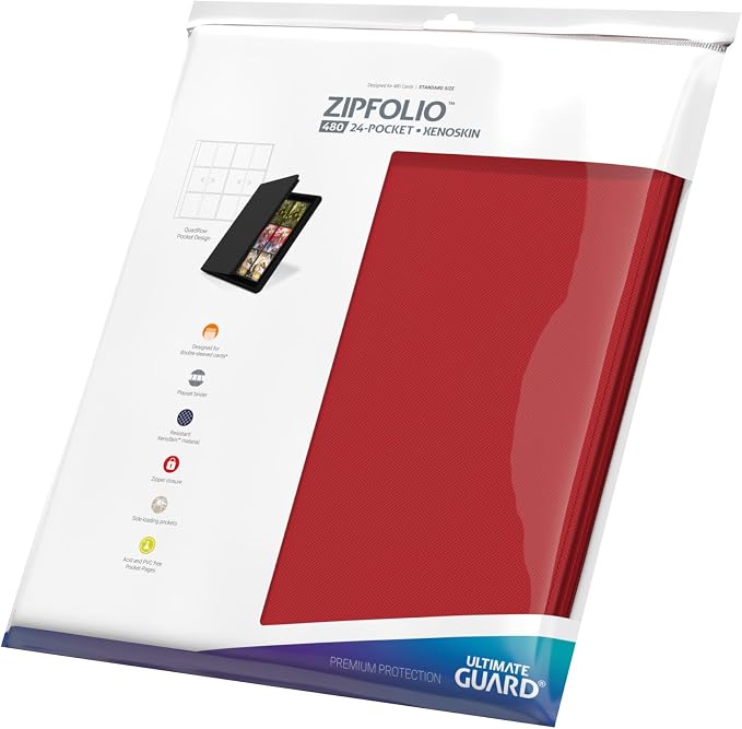 Ultimate Guard Zipfolio 480 – 24 Pocket XenoSkin (Quadrow) Red