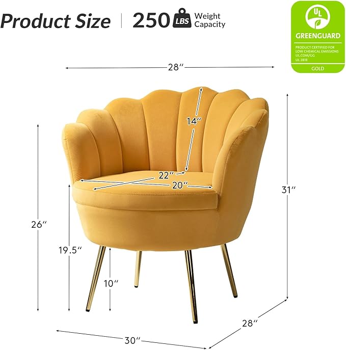 HULALA HOME Velvet Accent Chairs Set of 2