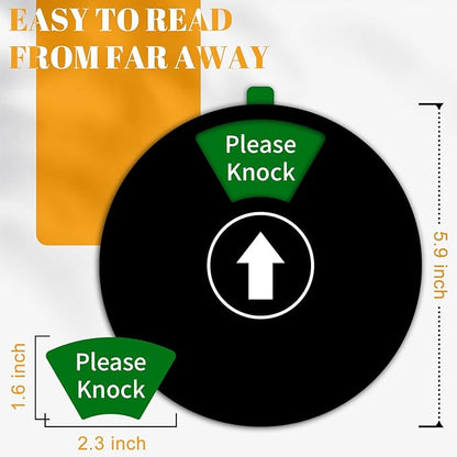 Office Door Sign- Do Not Disturb/Out of Office/Please Knock/In a Meeting/Working Remotely/Back Soon, Rotating Privacy Door Sign Conference, 6 Inch, Black