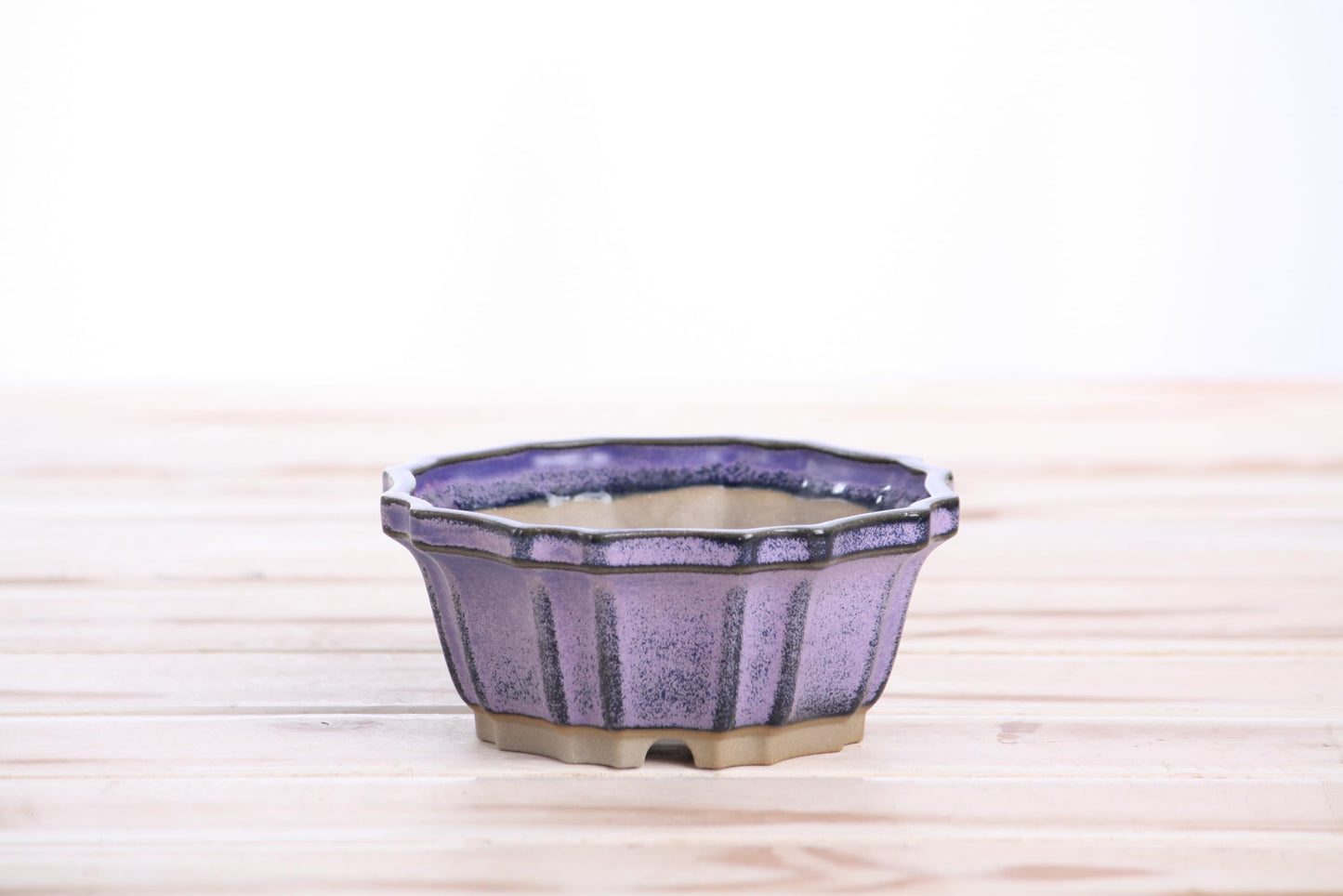 Willow Bonsai Ceramics Flower Design Bonsai Pot 4.5 Inch – Elegant Ceramic Bonsai & Succulent Pot, High‑Fired Frost‑Proof Stoneware with Drainage+Wiring Holes, Handmade USA (Purple, 4.5inch)