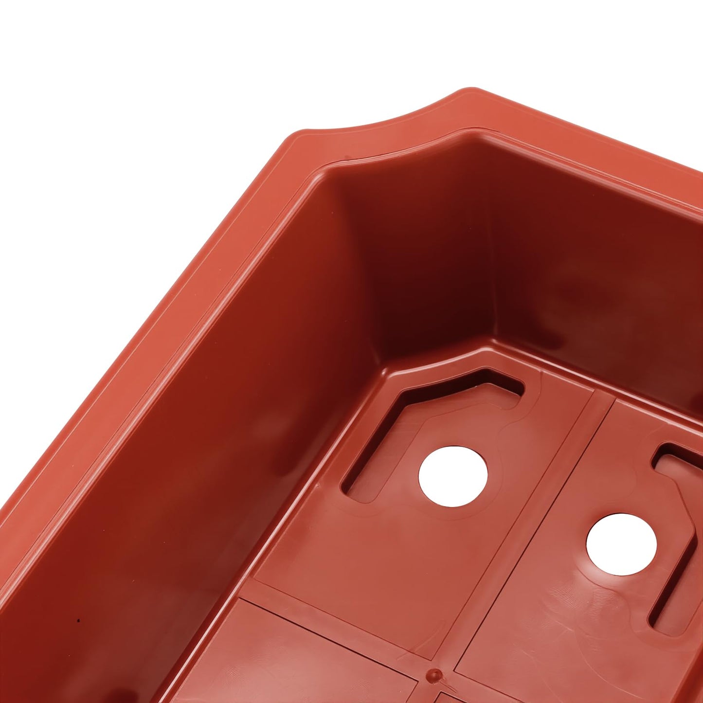 HOIGON 30 PCS 9 x 6.5 Inch Plastic Rectangular Bonsai Training Pots, Red Plastic Planter Pot with Drainage Hole, Shallow Plant Nursery Pot for Succulent