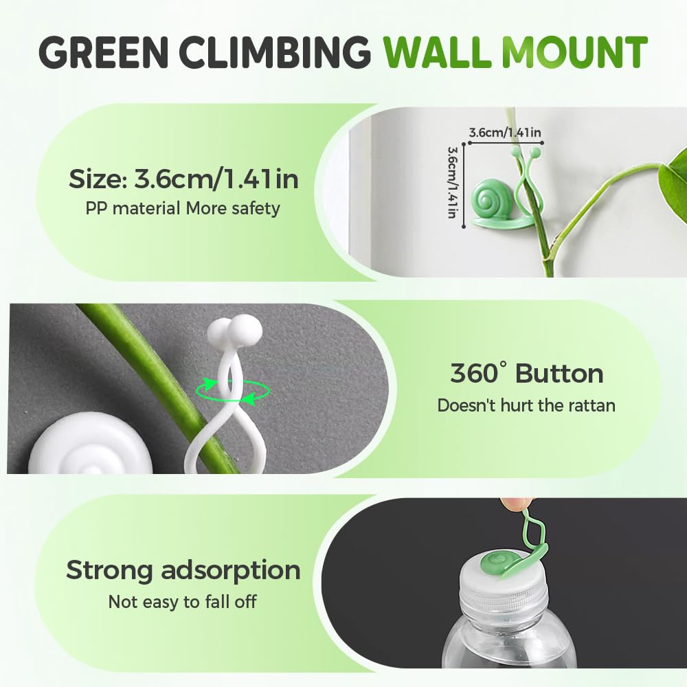 Pothos Plant Fixer, Plant Climbing Wall Fixture Clips, Vegetable Plastic Clip, Garden Self Strong Adhesive Hook, Grape Vine for Indoor Outdoor Traction Wire Invisible Clip Decoration (30, White)