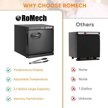 ROMECH 23L Hot Towel Warmer Cabinet, Professional Towel Heater with LED Temperature Display Setting, Extra Large Capacity Towel Warmers for Spa Massage Salon Home (White, 23L)