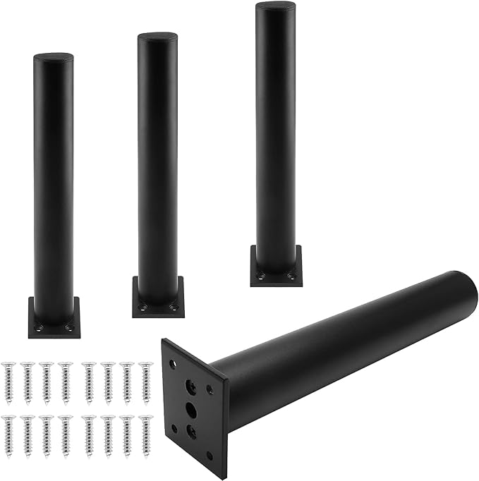 Set of 4 Furniture Legs 10 Inch, Adjustable Aluminum Alloy Cabinet Legs