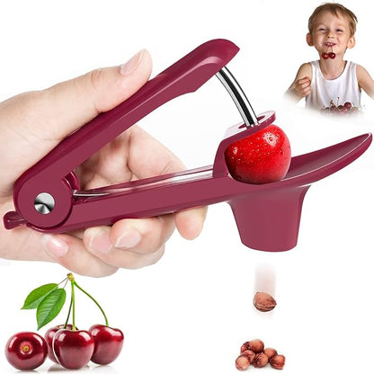 Cherry Pitter Olive Pitter Tool, Cherry Pitter Remover, Fruit Pit Core Remover with Space-Saving Lock Design for Make Fresh Cherry Dishes, Cherry Pie and Jam and Cocktail Cherries