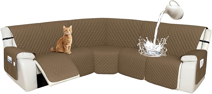 Arfntevss Recliner Sectional Couch Covers 1OO% Waterproof L Shape Sofa Cover