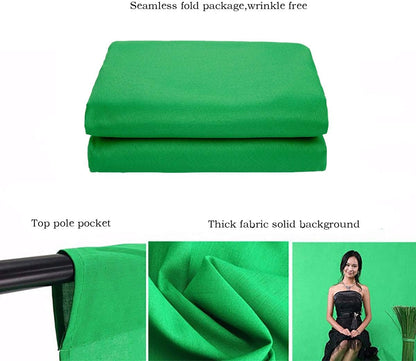 Green Screen Backdrop 8x10ft Photo Backdrop Chromakey Muslin Portrait Green Backdrop for PS Keying/Video Creation/Studio Portrait Shoots