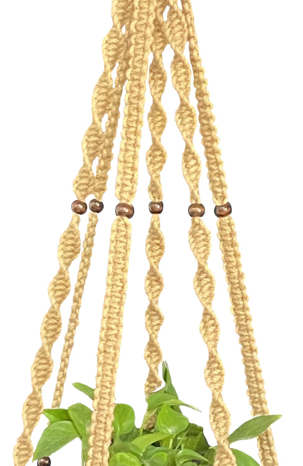 Plant Hanger Macrame Hemp Rope 6 Legs 51 Inches for Indoor Outdoor, Living Room, Kitchen, Deck, Patio, High and Low Ceiling with Size of 10-12 inches Without The Pot