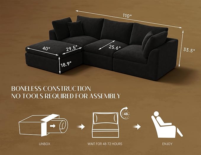 ohllob 110" Cloud Sectional Couches