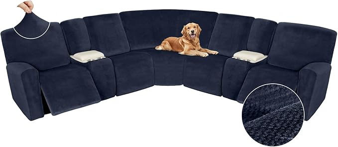 Arfntevss Sectional Recliner Couch Covers Velvet Washable Corner Sectional Sofa