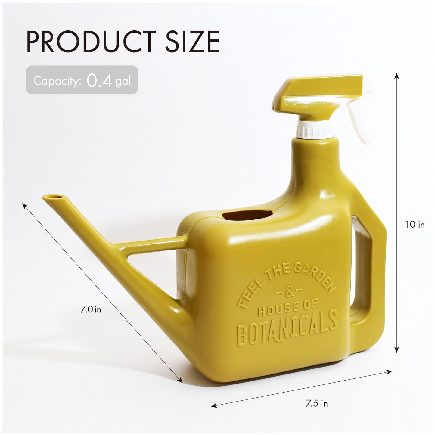 PETAL & FLOW Spray Sprinkler 2-in-1 Watering Can & Plant Mister Spray Bottle for Indoor & Outdoor Plants, 0.4 Gal (1.6L) (Olive)