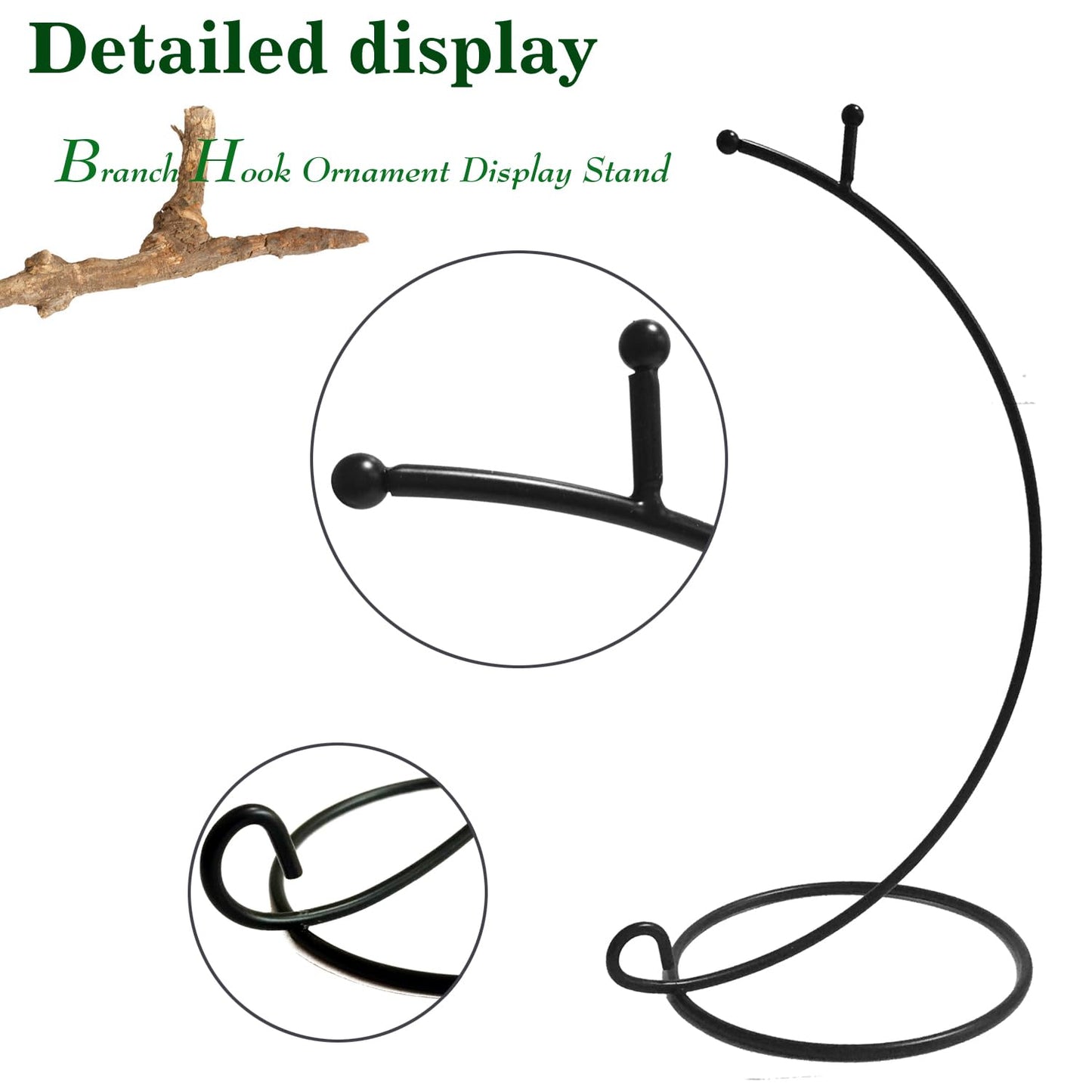 Ornament Display Stand ,6 PCS 9'' inch Air Plants Holder, Planter Terrariums Hanger, Black Iron Wire Hanging Hook for Glass Crystal Witch Ball,Easter Christmas Decoration,Wedding Party Office Home Decor