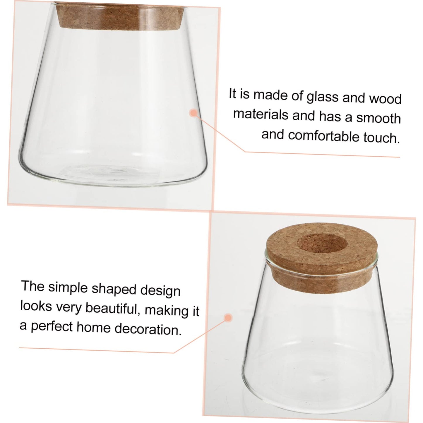Zerodeko 2pcs Glass Eco Bottle Small Plant Vase for Indoor Terrarium Decoration Water Plants Home Decor Vase