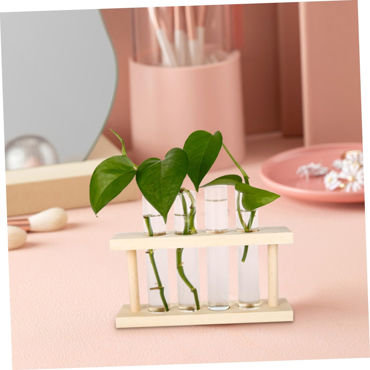 4pcs Hydroponic Flower Pots Glass Tube Vases Decorative Plant Test Tubes Mini Glass Desktop Vase for Home Flower Containers
