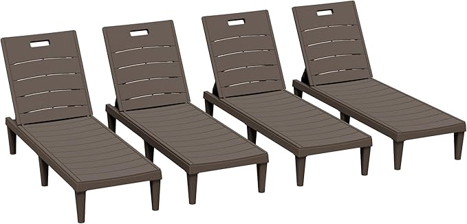 Greesum Outdoor Chaise Lounge Chairs Set of 4